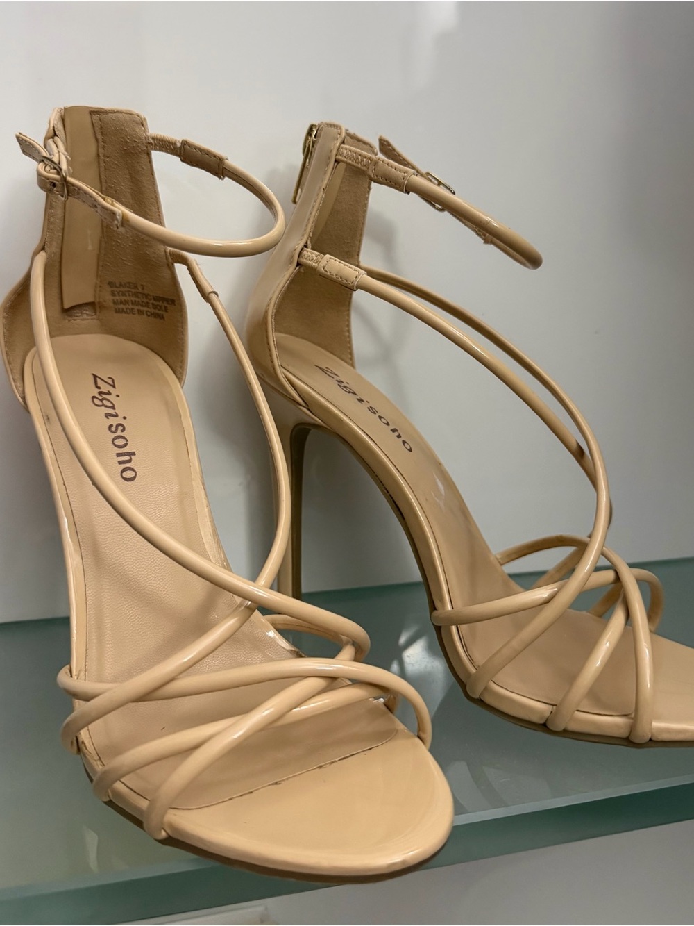 Zigi Soho Nude Strappy Stiletto Sandals